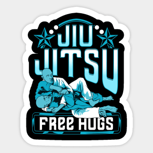 Funny Jiu Jitsu Free Hugs Pun BJJ Martial Arts Sticker